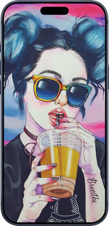 Силиконовый чехол Арт-девушка в очках для Apple iPhone 17 PRO - 3994u-4030 изображение 