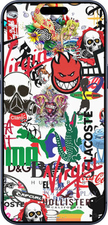 Силиконовый чехол Many different logos для Apple iPhone 17 PRO - 4022u-4030 изображение 