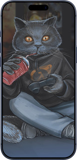 Силиконовый чехол gamer cat для Apple iPhone 17 PRO - 4140u-4030 изображение 