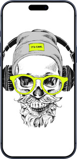 Силиконовый чехол Череп в очках и наушниках для Apple iPhone 17 PRO - 4144u-4030 изображение 
