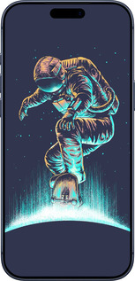 Силиконовый чехол Космонавт на скейтборде для Apple iPhone 17 PRO - 4145u-4030 изображение 