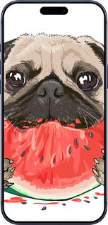 Силиконовый чехол Мопс и арбуз для Apple iPhone 17 PRO - 4665u-4030 изображение 