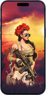 Силиконовый чехол Украинка с оружием для Apple iPhone 17 PRO - 5316u-4030 изображение 