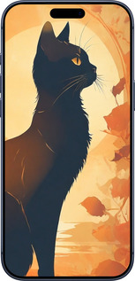 Силиконовый чехол Черная кошка v2 для Apple iPhone 17 PRO - 5830u-4030 изображение 