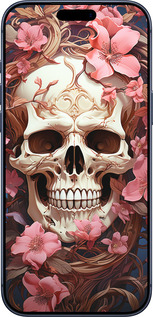 Силиконовый чехол Череп в розовых цветах для Apple iPhone 17 PRO - 5965u-4030 изображение 