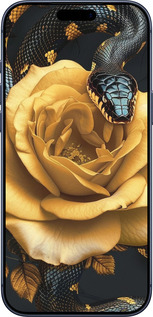 Силиконовый чехол Black snake and golden rose для Apple iPhone 17 PRO - 6068u-4030 изображение 