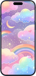 Силиконовый чехол Облака и радуга для Apple iPhone 17 PRO - 6312u-4030 изображение 