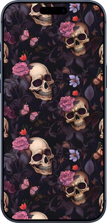 Силиконовый чехол Черепа и розы для Apple iPhone 17 PRO - 6316u-4030 изображение 