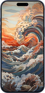 Силиконовый чехол Арт волны для Apple iPhone 17 PRO - 6324u-4030 изображение 