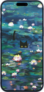 Силиконовый чехол Чехол с изображением водяных лилий Моне и кошек для Apple iPhone 17 PRO - 6399u-4030 изображение 