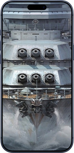 Силиконовый чехол Линкор, world of tanks, wargaming, военный корабль для Apple iPhone 17 PRO - 6453u-4030 изображение 