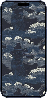 Силиконовый чехол Морская тематика в стиле арт-деко для Apple iPhone 17 PRO - 6520u-4030 изображение 