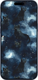 Силиконовый чехол Изображение Кошек с тёмной акварелью для Apple iPhone 17 PRO - 6521u-4030 изображение 