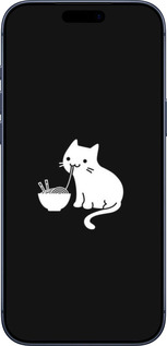 Силиконовый чехол С милым котом на черном фоне для Apple iPhone 17 PRO - 6528u-4030 изображение 