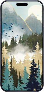 Силиконовый чехол С изображением лесного пейзажа для Apple iPhone 17 PRO - 6548u-4030 изображение 