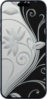 Силиконовый чехол Цветы на чёрно-белом фоне для Apple iPhone 17 PRO - 840u-4030 изображение 