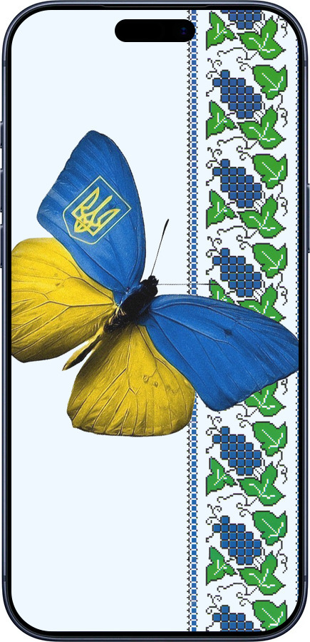 Силиконовый чехол Желто-голубая бабочка для Apple iPhone 17 PRO - 1054u-4030 изображение 