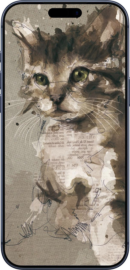 Силиконовый чехол Котёнок из пятен и линий для Apple iPhone 17 PRO - 119u-4030 изображение 