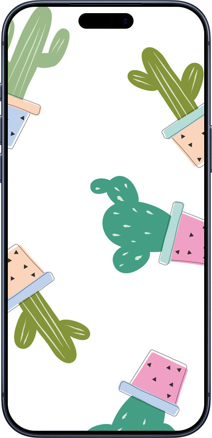 Силиконовый чехол Кактусы в горшочках для Apple iPhone 17 PRO - 3968u-4030 изображение 