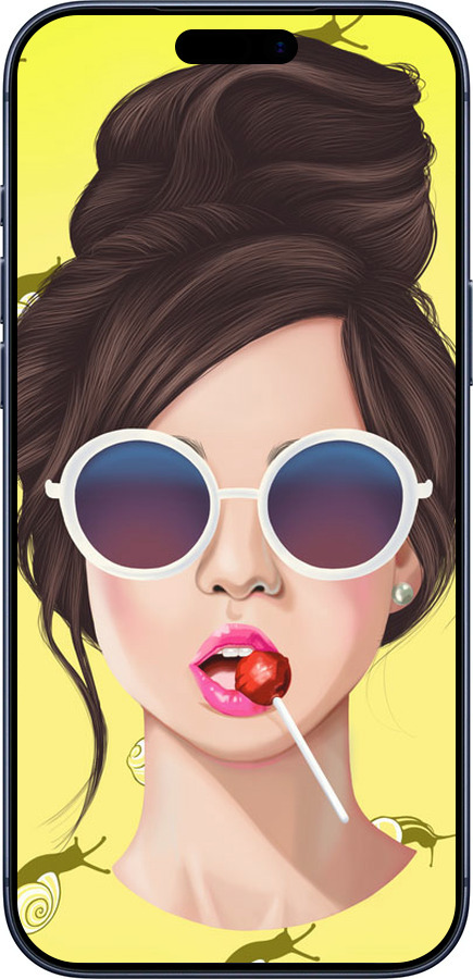 Силиконовый чехол Девушка с чупа-чупсом для Apple iPhone 17 PRO - 3979u-4030 изображение 