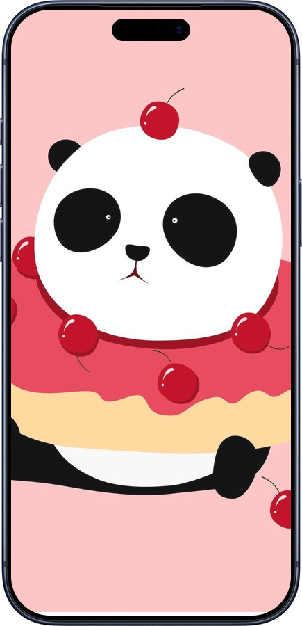 Силіконовий чехол Панда з пончиком для Apple iPhone 17 PRO - 3991u-4030 изображение 