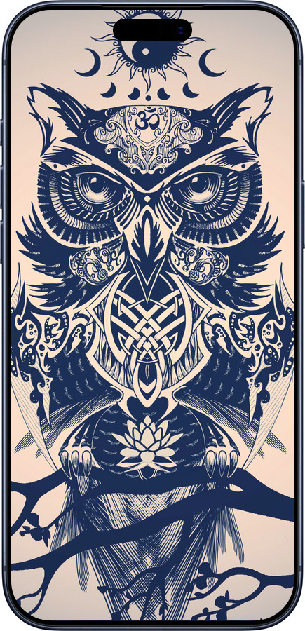 Силиконовый чехол Узорчатая сова для Apple iPhone 17 PRO - 4000u-4030 изображение 
