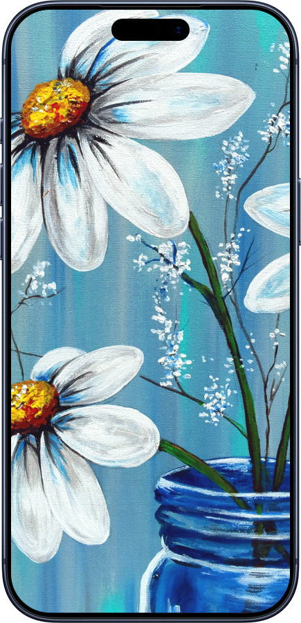 Силиконовый чехол Красивые арт-ромашки для Apple iPhone 17 PRO - 4031u-4030 изображение 
