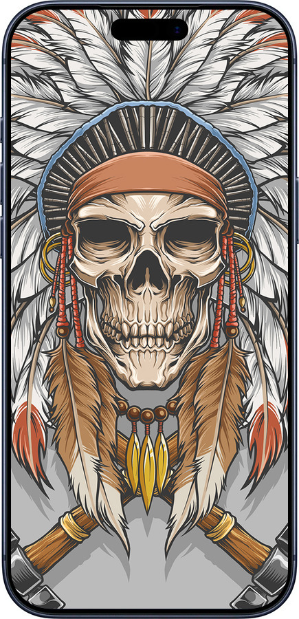 Силиконовый чехол Череп индейца для Apple iPhone 17 PRO - 4032u-4030 изображение 