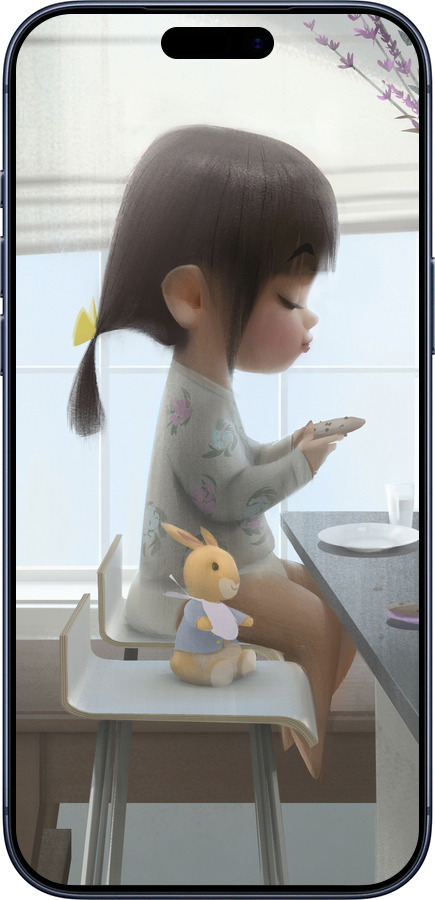 Силиконовый чехол Милая девочка с зайчиком для Apple iPhone 17 PRO - 4039u-4030 изображение 