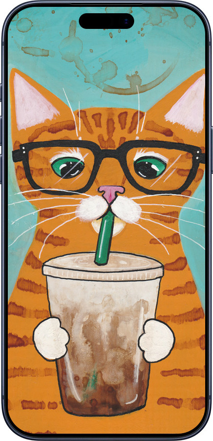 Силиконовый чехол Зеленоглазый кот в очках для Apple iPhone 17 PRO - 4054u-4030 изображение 