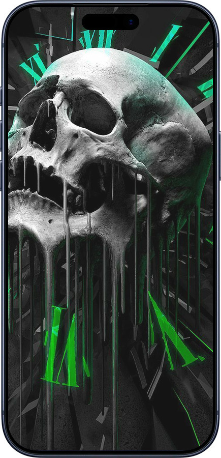 Силіконовий чехол Череп-годинник для Apple iPhone 17 PRO - 4100u-4030 изображение 