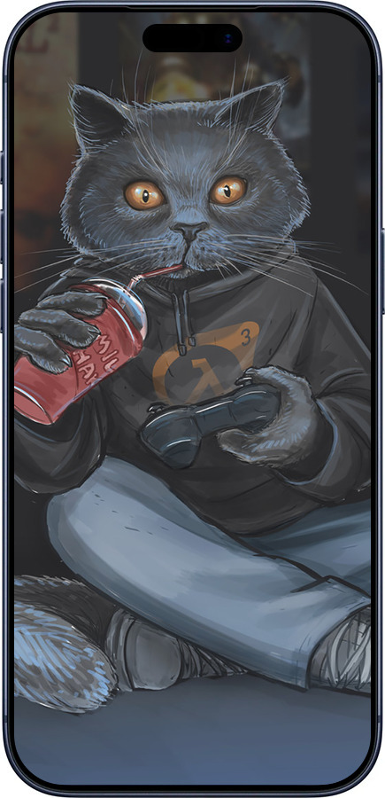 Силиконовый чехол gamer cat для Apple iPhone 17 PRO - 4140u-4030 изображение 