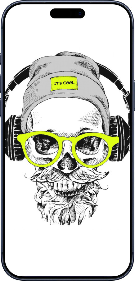 Силиконовый чехол Череп в очках и наушниках для Apple iPhone 17 PRO - 4144u-4030 изображение 