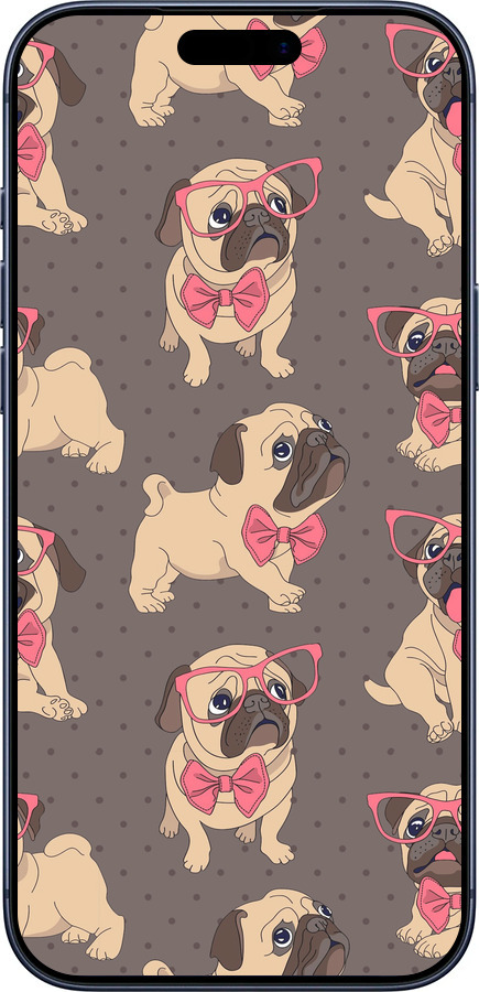 Силиконовый чехол мопсики 2 для Apple iPhone 17 PRO - 4362u-4030 изображение 