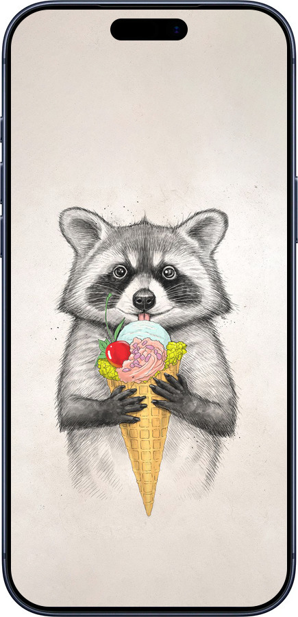 Силиконовый чехол Енотик с мороженым для Apple iPhone 17 PRO - 4602u-4030 изображение 