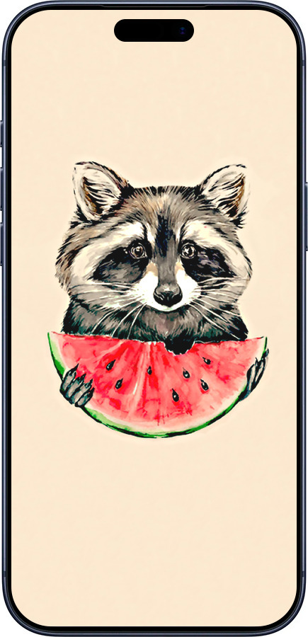 Силиконовый чехол Енотик с арбузом для Apple iPhone 17 PRO - 4605u-4030 изображение 