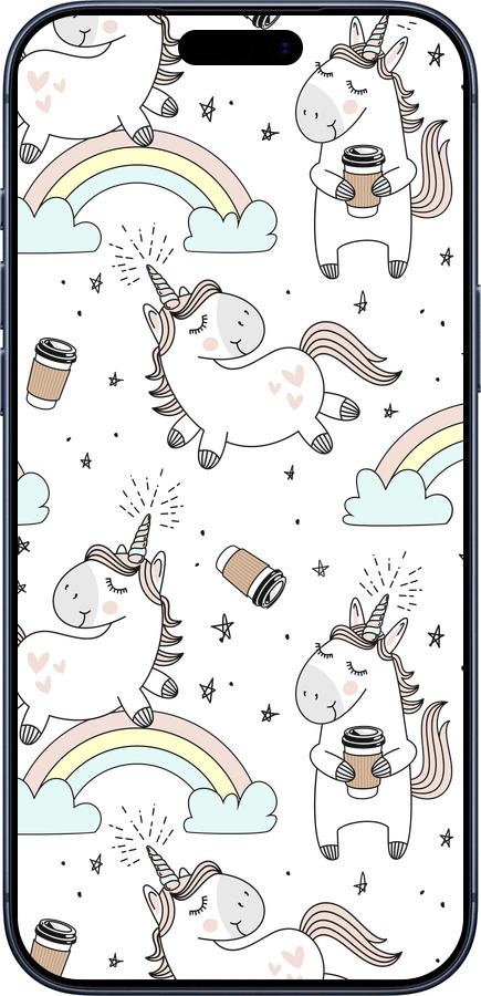 Силиконовый чехол Единорог и кофе для Apple iPhone 17 PRO - 4661u-4030 изображение 