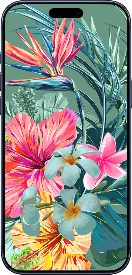 Силиконовый чехол Тропические цветы v1 для Apple iPhone 17 PRO - 4667u-4030 изображение 