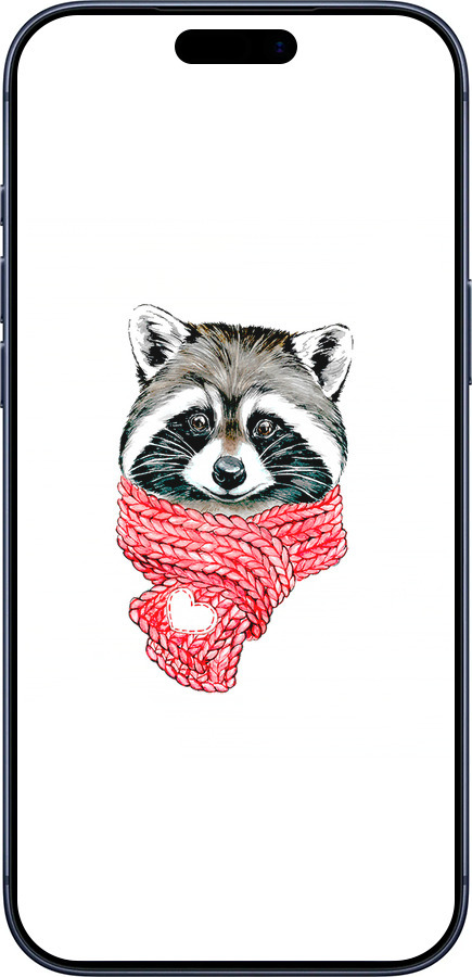Силиконовый чехол Енот в шарфе для Apple iPhone 17 PRO - 4688u-4030 изображение 