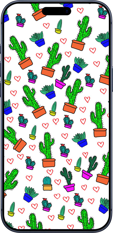 Силиконовый чехол Кактусы 4 для Apple iPhone 17 PRO - 4856u-4030 изображение 