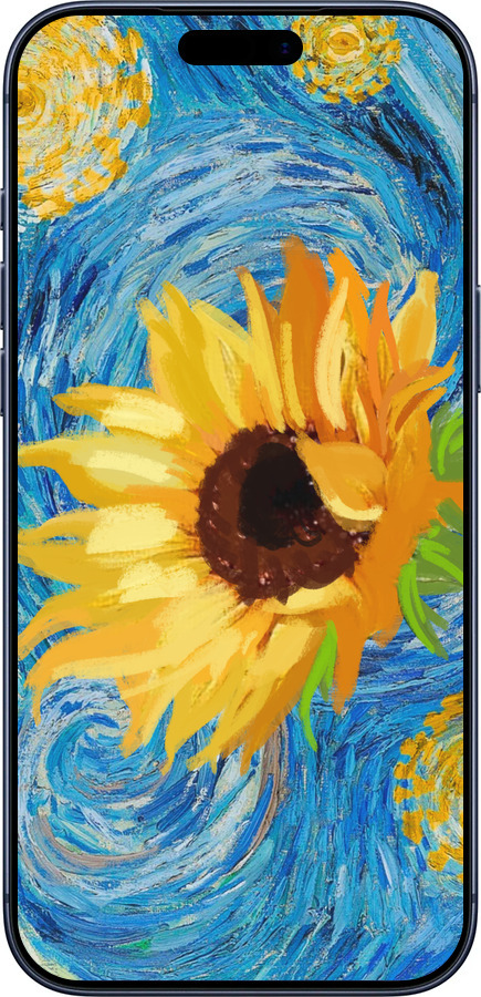 Силиконовый чехол Цветы желто-голубые для Apple iPhone 17 PRO - 5308u-4030 изображение 