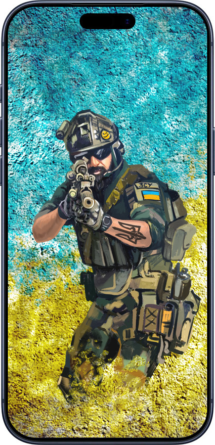 Силиконовый чехол Воин ЗСУ для Apple iPhone 17 PRO - 5311u-4030 изображение 