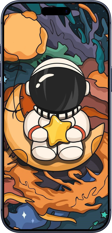 Силиконовый чехол Астронавт и звезда для Apple iPhone 17 PRO - 5326u-4030 изображение 