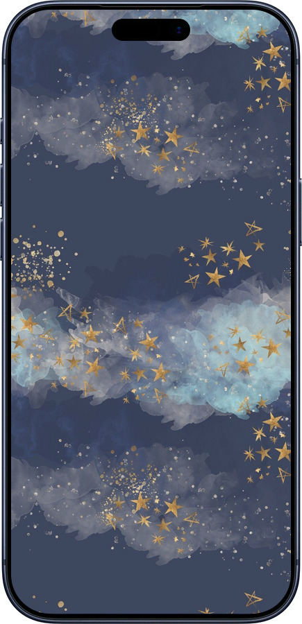 Силиконовый чехол Ночь золотые звезды для Apple iPhone 17 PRO - 5421u-4030 изображение 
