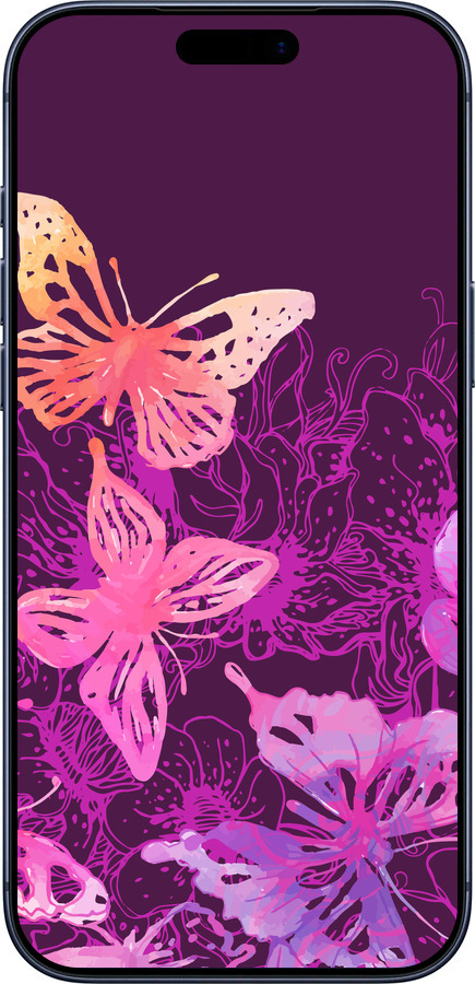 Силиконовый чехол Бабочки v2 для Apple iPhone 17 PRO - 5475u-4030 изображение 