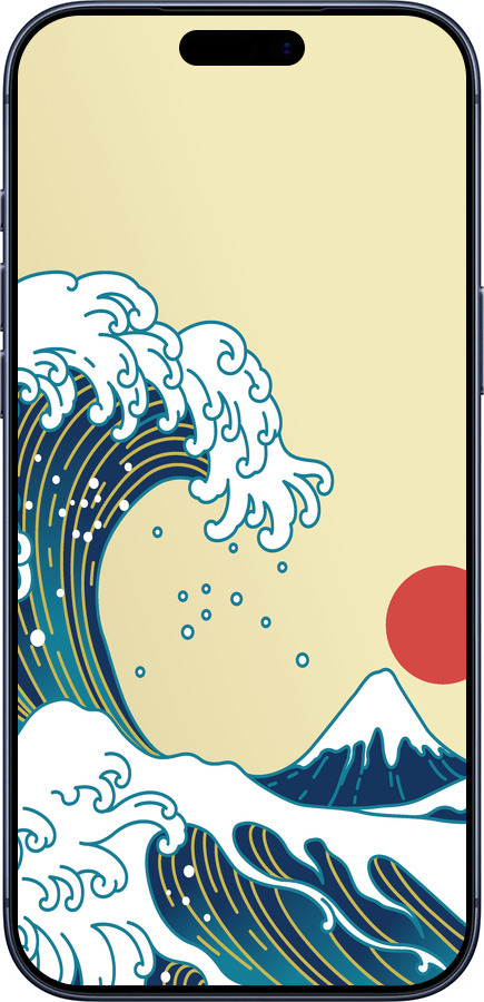 Силиконовый чехол Японские волны для Apple iPhone 17 PRO - 5533u-4030 изображение 