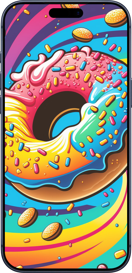 Силиконовый чехол Пончик радуга для Apple iPhone 17 PRO - 5584u-4030 изображение 