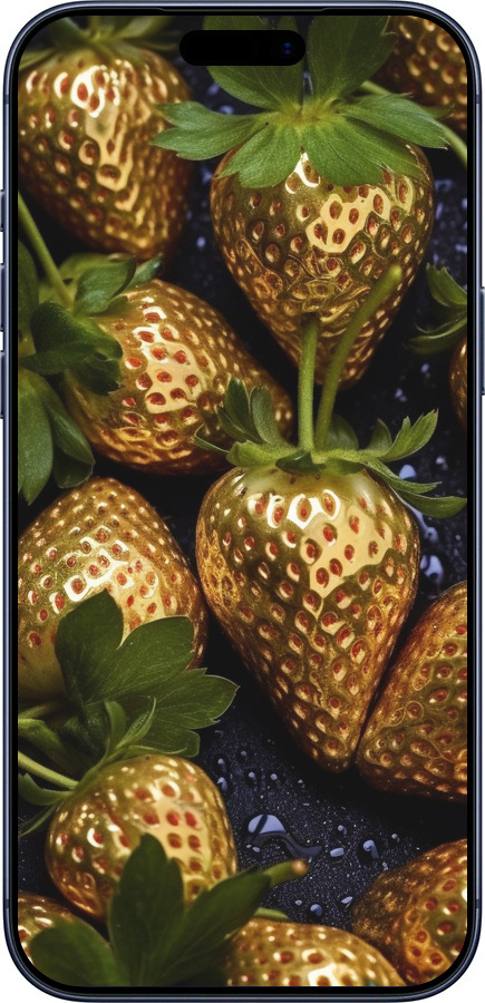 Силиконовый чехол Золотая клубника для Apple iPhone 17 PRO - 5637u-4030 изображение 