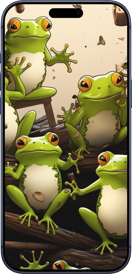 Силиконовый чехол Жабки для Apple iPhone 17 PRO - 5656u-4030 изображение 