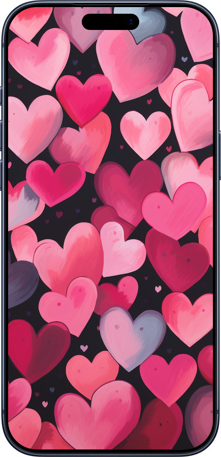 Силиконовый чехол Сердечки 4 для Apple iPhone 17 PRO - 5662u-4030 изображение 